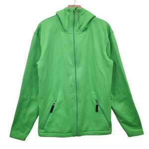 Bonfire Full Zip Hoodie Mens Medium Green Fleece Outdoor Travel Winter